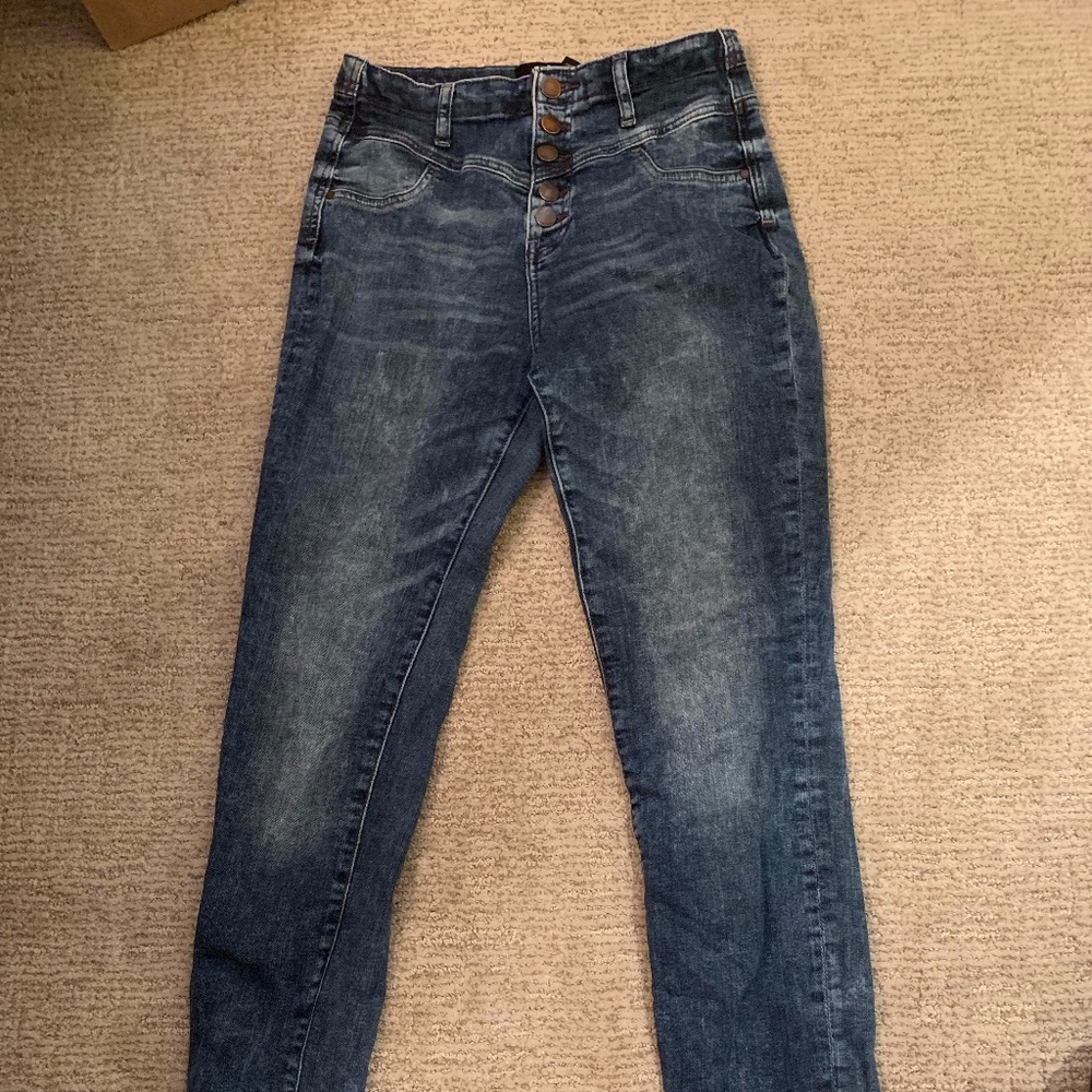 Charlotte Russe High Waisted Button Up Jeans